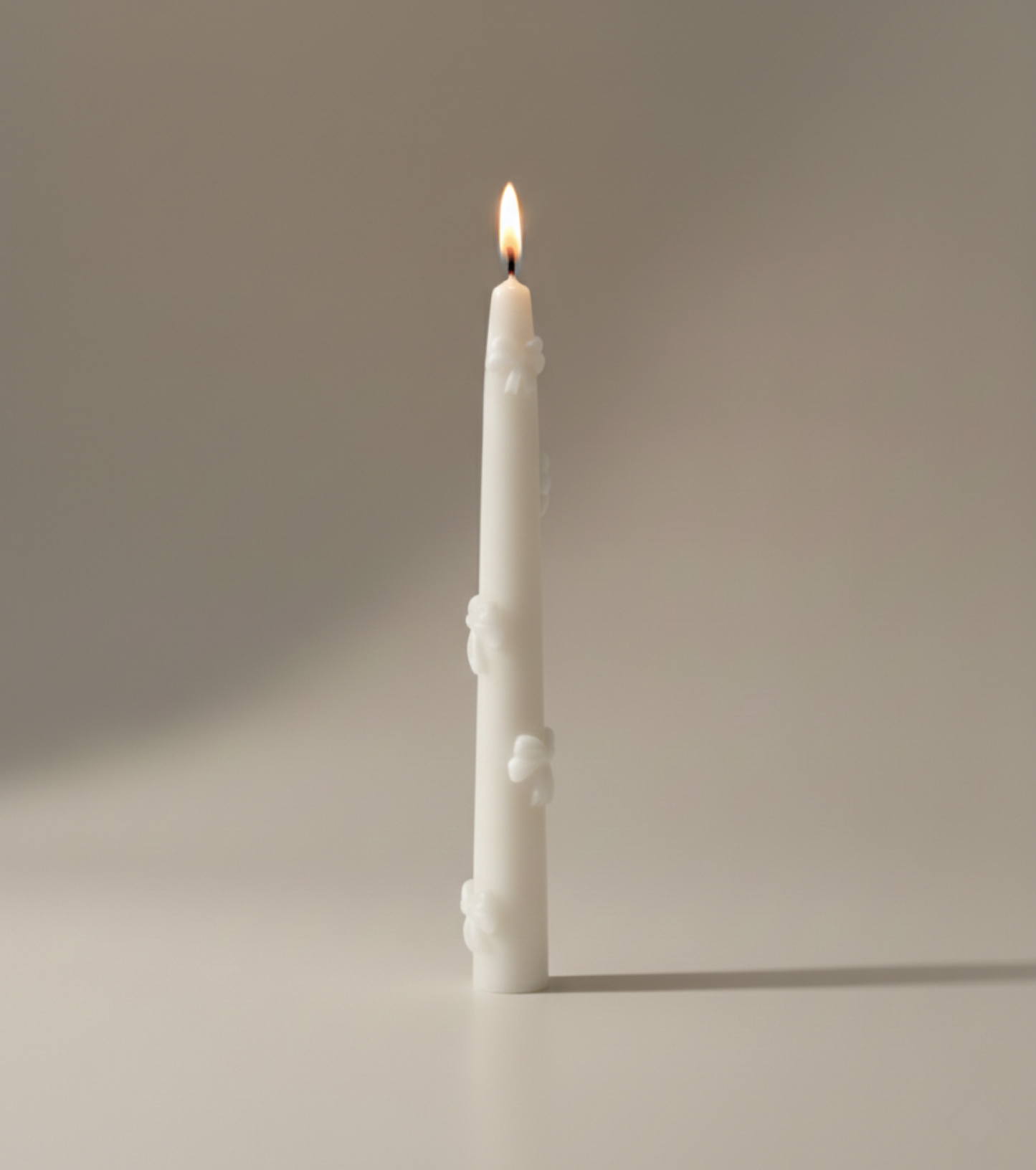 Pink Taper Candle with Bows