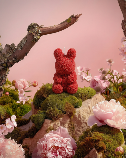 Rose Bunny Candle