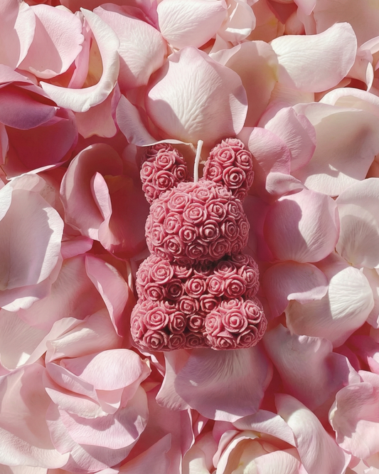 Rose Bunny Candle