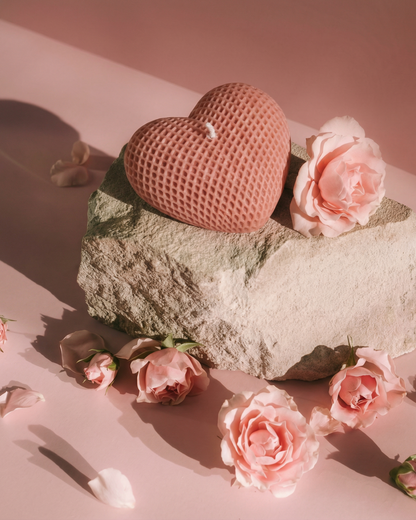 Textured Heart Candle