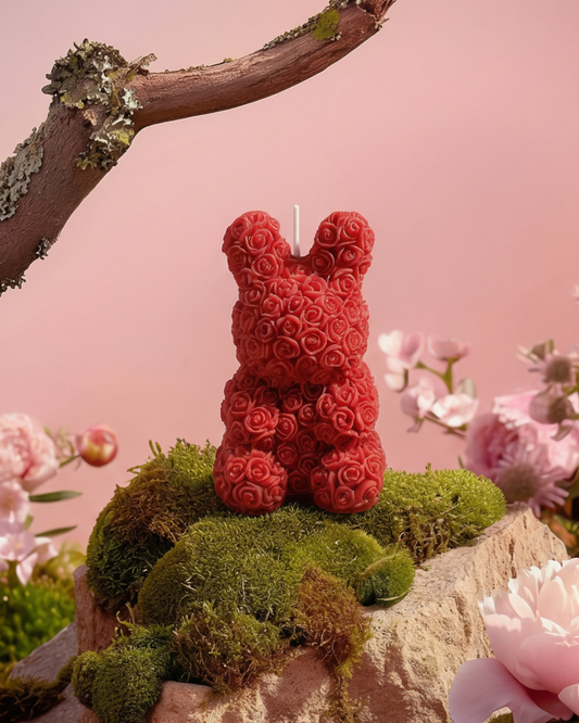 Rose Bunny Candle