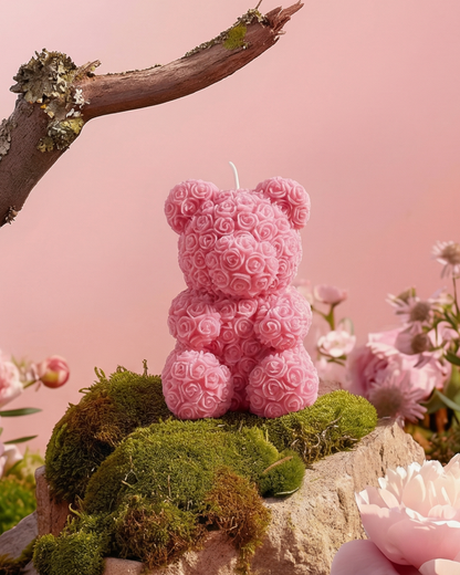 Rose Bear Candle