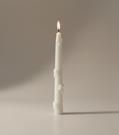 Pink Taper Candle with Bows