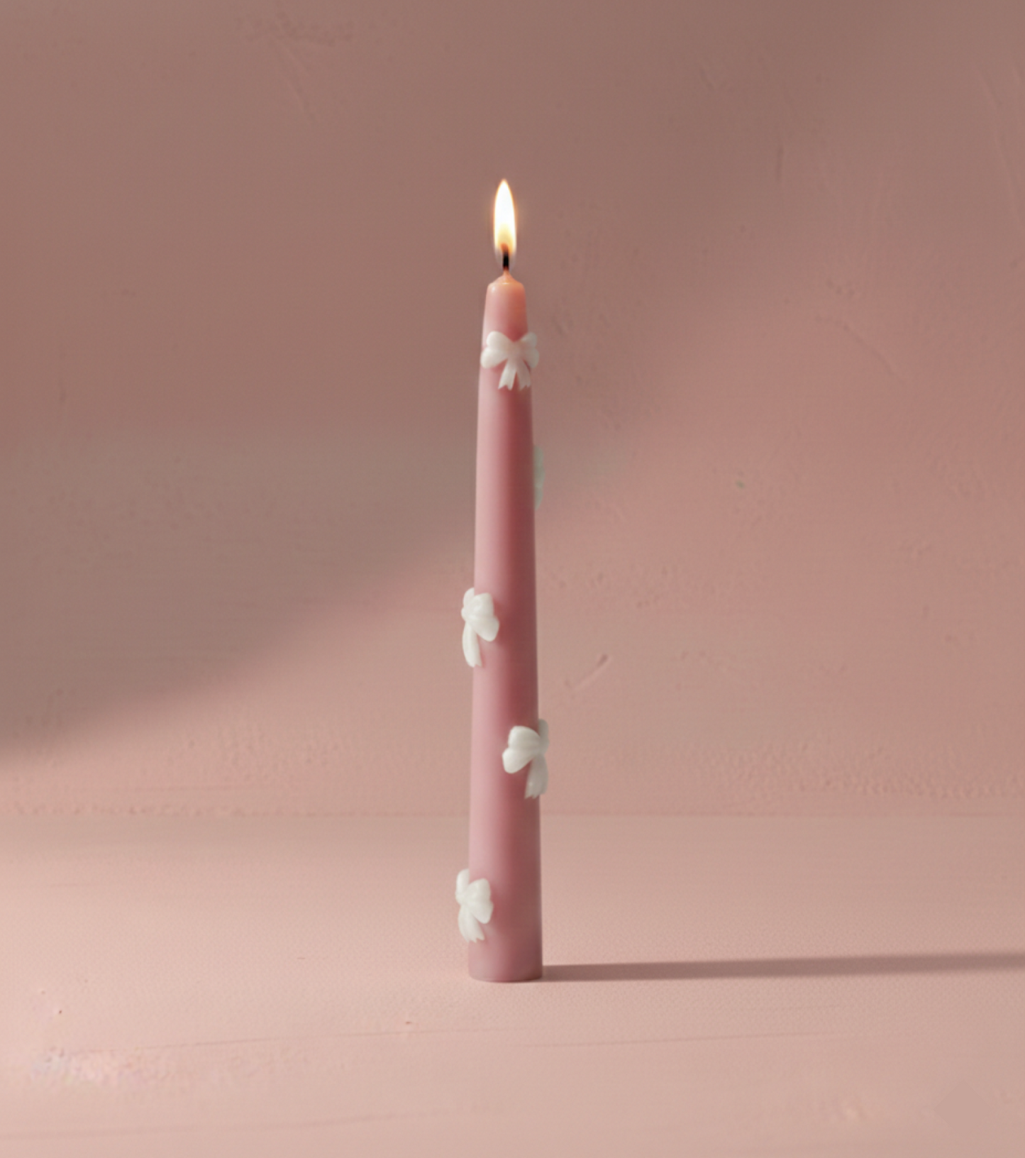 Pink Taper Candle with Bows