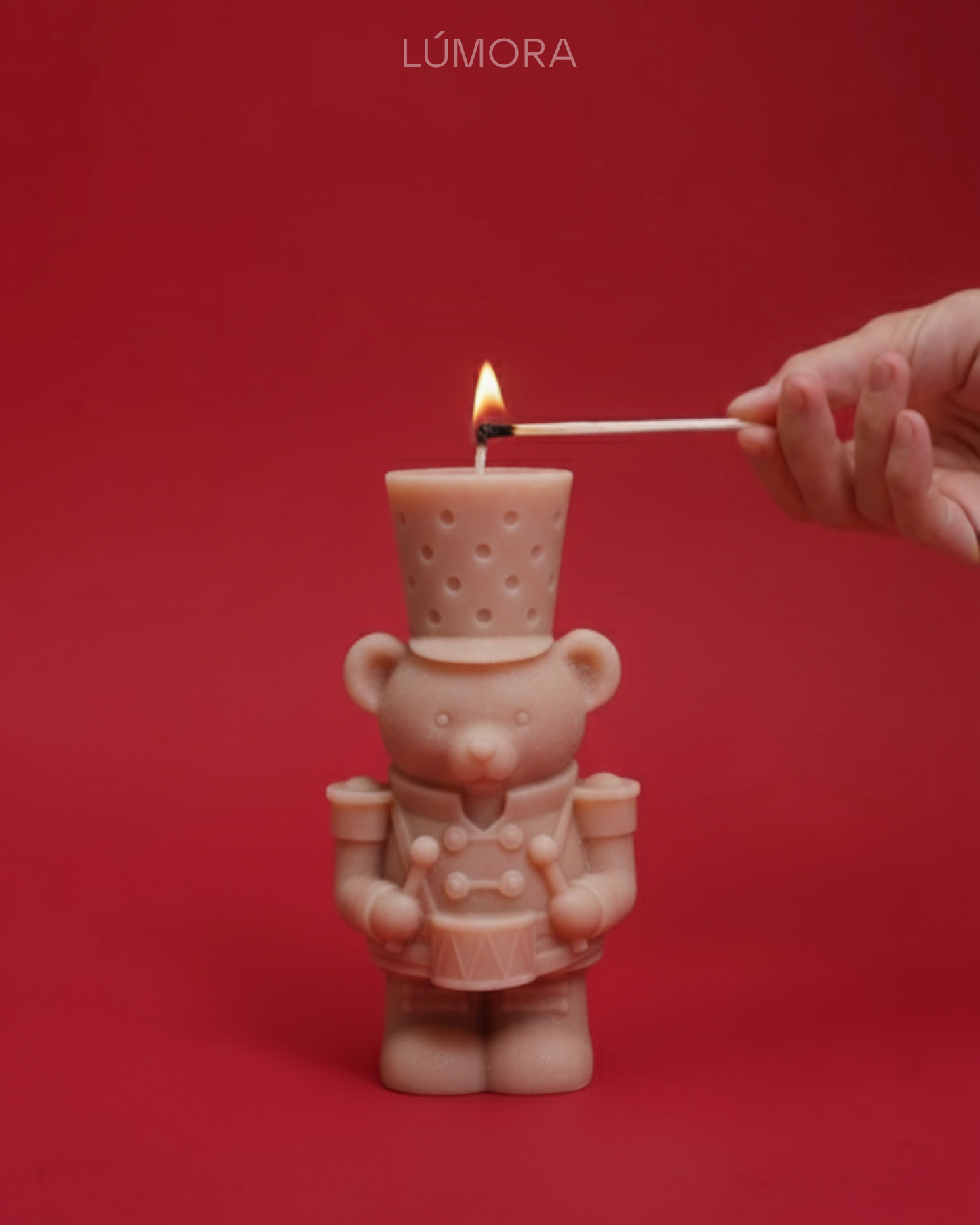 Teddy Bear Drummer Candle